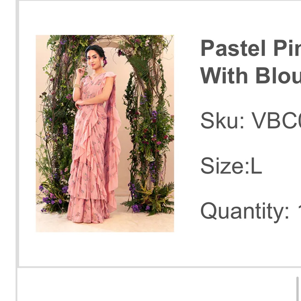 House of Indya Pre-stitched saree with blouse